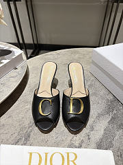 Dior Initials Heeled Slide Black Lambskin 7.5cm - 3