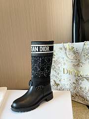 D-Major Boot Black and White Cannage Tweed and Black Calfskin - 2