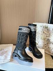 D-Major Boot Black and White Cannage Tweed and Black Calfskin - 4