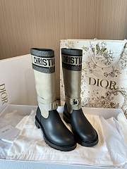 D-Major Boot Warm Taupe and Black Technical Fabric with Black Calfskin - 6