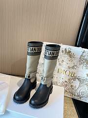 D-Major Boot Warm Taupe and Black Technical Fabric with Black Calfskin - 5