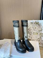 D-Major Boot Warm Taupe and Black Technical Fabric with Black Calfskin - 3