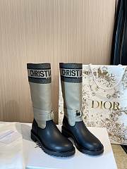 D-Major Boot Warm Taupe and Black Technical Fabric with Black Calfskin - 2