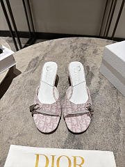 Dior Monogram Lock Heels in Baby Pink/White - 1