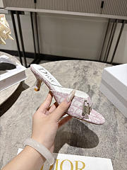 Dior Monogram Lock Heels in Baby Pink/White - 6