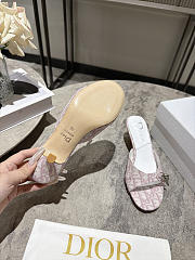 Dior Monogram Lock Heels in Baby Pink/White - 5
