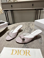 Dior Monogram Lock Heels in Baby Pink/White - 4