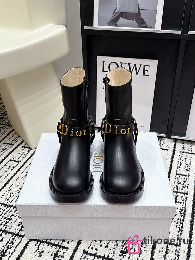 Dior Bolt Ankle Boot Black Calfskin - 1