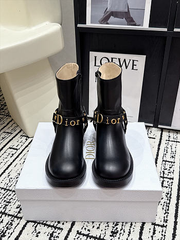 Dior Bolt Ankle Boot Black Calfskin