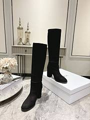 D-Town Heeled Boot Black Suede Goatskin 8cm - 5