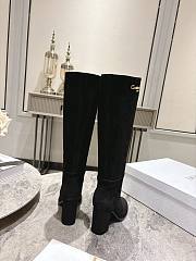 D-Town Heeled Boot Black Suede Goatskin 8cm - 3