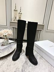 D-Town Heeled Boot Black Suede Goatskin 8cm - 2