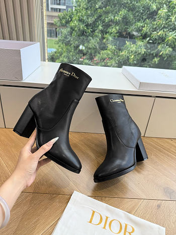 Dior D-Town Heeled Ankle Boot Black Calfskin 7.5cm