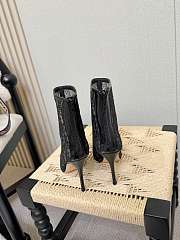 Adiorable Heeled Ankle Boot Black Dior Oblique Embroidered Mesh 8cm - 6