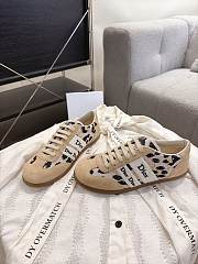 Dior Ribbon Sneaker Beige Suede Calfskin and Natural Mizza Printed Fabric - 5