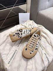 Dior Ribbon Sneaker Beige Suede Calfskin and Natural Mizza Printed Fabric - 4