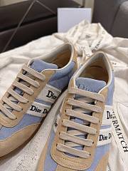 Dior Ribbon Sneaker Sky Blue and Beige Suede Calfskin - 6