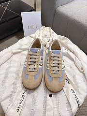 Dior Ribbon Sneaker Sky Blue and Beige Suede Calfskin - 4