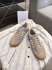 Dior Ribbon Sneaker Sky Blue and Beige Suede Calfskin - 3