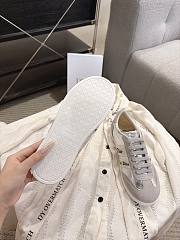 Dior Ribbon Sneaker Gray Suede Calfskin and Silver-Tone Crinkled Laminated Lambskin - 6