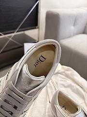 Dior Ribbon Sneaker Gray Suede Calfskin and Silver-Tone Crinkled Laminated Lambskin - 4