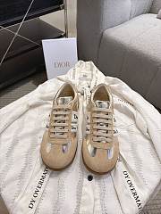 Dior Ribbon Sneaker Beige Suede Calfskin and Gold-Tone Crinkled Laminated Lambskin - 5