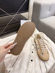 Dior Ribbon Sneaker Beige Suede Calfskin and Gold-Tone Crinkled Laminated Lambskin - 3