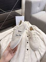 Dior Ribbon Sneaker Ecru Suede Calfskin and Multicolor Sequin-Embroidered Donegal Tweed - 1
