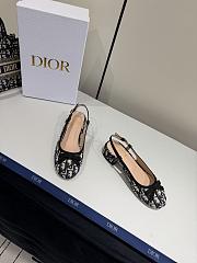 Dior Ballet Slingback Pump Cotton Embroidered with Deep Blue Dior Oblique Motif 3cm - 2