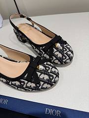 Dior Ballet Slingback Pump Cotton Embroidered with Deep Blue Dior Oblique Motif 3cm - 6