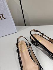 Dior Ballet Slingback Pump Cotton Embroidered with Deep Blue Dior Oblique Motif 3cm - 4