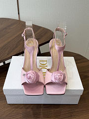 Dior Rose Heeled Sandal Dragée Pink Satin 9.5cm  - 1