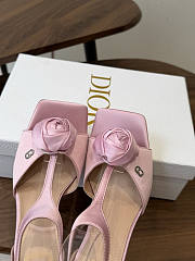 Dior Rose Heeled Sandal Dragée Pink Satin 9.5cm  - 6