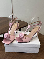 Dior Rose Heeled Sandal Dragée Pink Satin 9.5cm  - 4