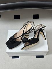 Dior Rose Heeled Sandal Black Satin 9.5cm - 2