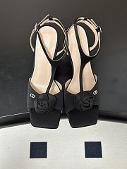 Dior Rose Heeled Sandal Black Satin 9.5cm - 4