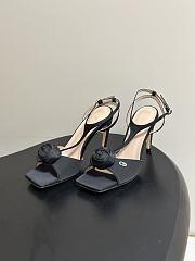 Dior Rose Heeled Sandal Black Satin 9.5cm - 6