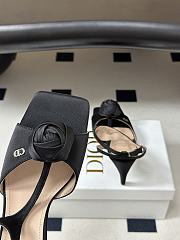 Dior Rose Heeled Sandal Black Satin 9.5cm - 5
