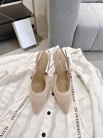 J'Adior Slingback Pump Transparent Mesh and Nude Plumetis 10cm
