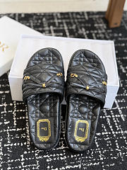 Dior Cannage Slide Black Quilted Cannage Lambskin KCO603CQL - 2