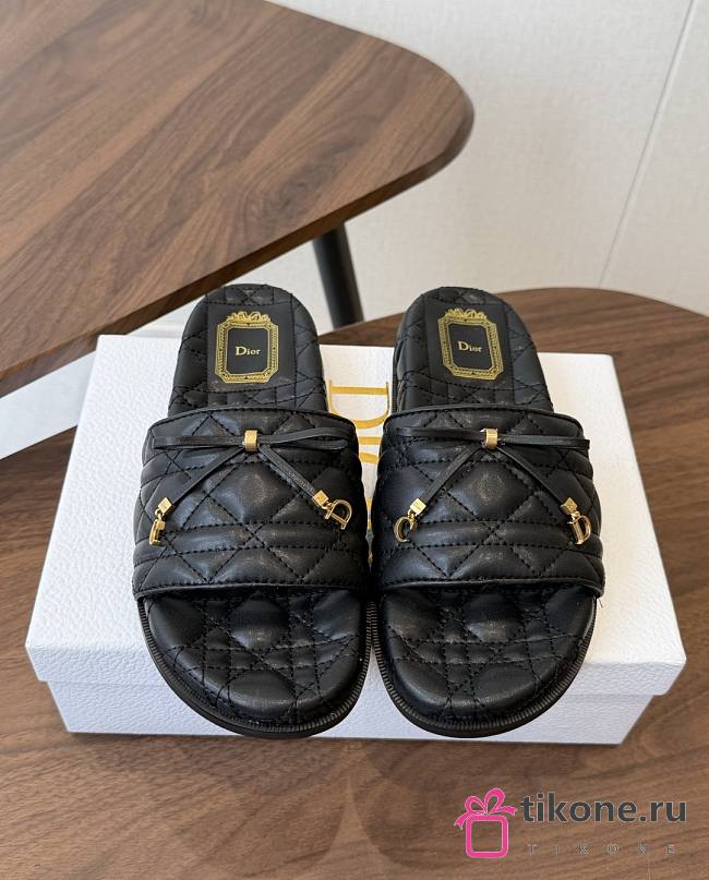 Dior Cannage Slide Black Quilted Cannage Lambskin KCO603CQL - 1