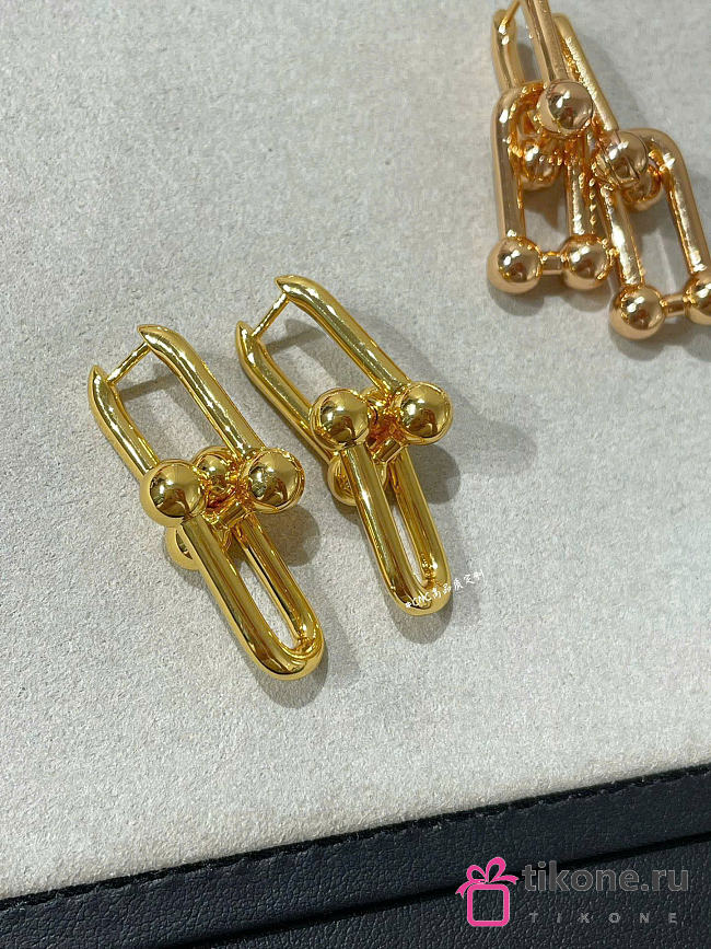 Tiffany HardWear Medium Link Earrings in Yellow/Rose Gold - 1