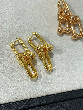 Tiffany HardWear Medium Link Earrings in Yellow/Rose Gold