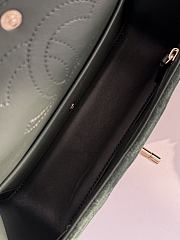 Chanel Mini Flap Bag Suede Calfskin & Gold-Tone Metal Dark Green - 13x20x6cm - 4