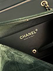 Chanel Mini Flap Bag Suede Calfskin & Gold-Tone Metal Dark Green - 13x20x6cm - 3