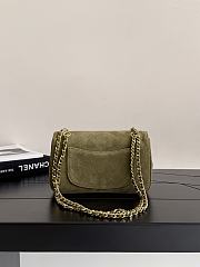 Chanel Mini Flap Bag Suede Calfskin & Gold-Tone Metal Khaki - 13x20x6cm - 2