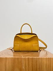 Loewe Small Amazona 180 Bag in Suede Ochre - 24.5x18.5x10cm - 3