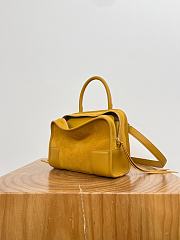 Loewe Small Amazona 180 Bag in Suede Ochre - 24.5x18.5x10cm - 2