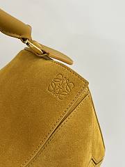 Loewe Small Featherlight Puzzle Bag In Suede Ochre - 24x16.5x10.5cm - 2