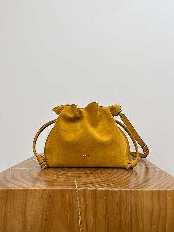 Loewe Medium Flamenco Clutch In Suede Ochre - 30x24.5x10.5cm
